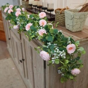 guirlande de roses pour un mariage fleuri et romantique de rose 172 1