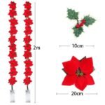 guirlande poinsettia eclat festif pour votre decoration 2 metres 767 1