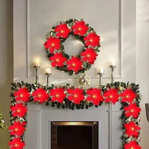 Guirlande Poinsettia - éclat Festif Pour Votre Décoration