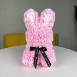 lapin en rose peluche douce et mignonne blanc 313 1