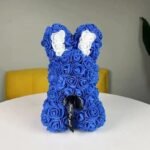 lapin en rose peluche douce et mignonne bleu fonce blanc 271 1