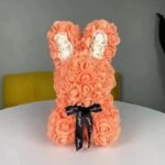 lapin en rose peluche douce et mignonne orange blanc 874 1