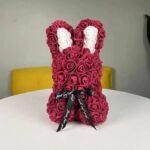 lapin en rose peluche douce et mignonne rouge blanc 105 1