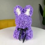 lapin en rose peluche douce et mignonne violet blanc 348 1