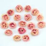 Mini Roses Artificielles En Rose Pour Votre Décoration élégante - Rose Et Beige / 10