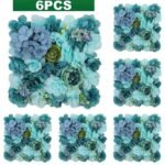 mur de fleurs artificielles pour mariage elegant bleu vert 463 1