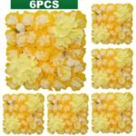 mur de fleurs artificielles pour mariage elegant jaune 226 1