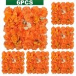 mur de fleurs artificielles pour mariage elegant orange 495 1