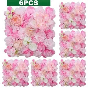 mur de fleurs artificielles pour mariage elegant rose clair 985 1