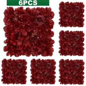 mur de fleurs artificielles pour mariage elegant rouge fonce 558 1
