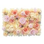 mur de fleurs elements decoration florale jaune et rose 396 1