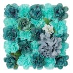 Panneau Mural Fleurs Artificielles Pour Un Décor Enchanteur - Bleu Vert