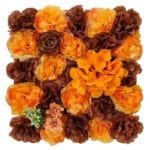 Panneau Mural Fleurs Artificielles Pour Un Décor Enchanteur - Orange Et Marron