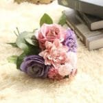 Petit Bouquet De Mariage élégant Et Romantique - Rose Et Violet