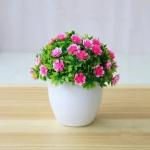 Petite Plante Artificielle En Pot Pour Décoration Intérieure - Rose