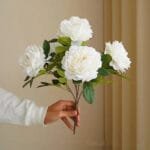 Pivoine Artificielle Pour Décorations Avec Pivoines Arbustives - Blanc