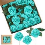 Roses Artificielles - élégance Durable Pour Votre Décoration - Bleu Vert / 25 Roses