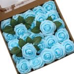 Roses Artificielles - élégance Durable Pour Votre Décoration - Bleu Clair / 25 Roses