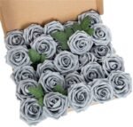 roses artificielles elegance durable pour votre decoration gris 986 1