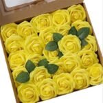 roses artificielles elegance durable pour votre decoration jaune 697 1