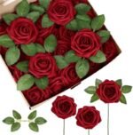 roses artificielles elegance durable pour votre decoration rouge 349 1