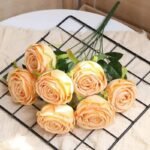 roses artificielles pour mariage elegantes et durables jaune rose 606 1
