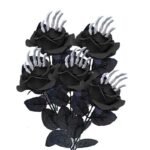 roses artificielles squelette pour une decoration elegante noir rose 769 1