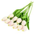 tulipes artificielles elegantes pour une decoration durable blanc rose 199 1