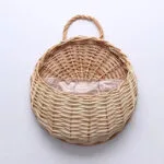 Vase En Osier Pour Panier Mural Décoratif - Beige / 22x18cm