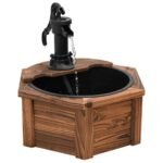 Fontaine de jardin avec pompe – Bois de sapin massif 57 x 57 x 53 cm