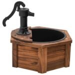 Fontaine de jardin avec pompe – Bois de sapin massif 57 x 57 x 53 cm