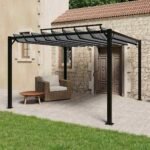 Pergola bioclimatique 3 x 3 m – Persiennes Anthracite, Aluminium – vue 2