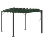 Pergola bioclimatique 3 x 3 m – Toit Louvé Vert Sauge, Aluminium