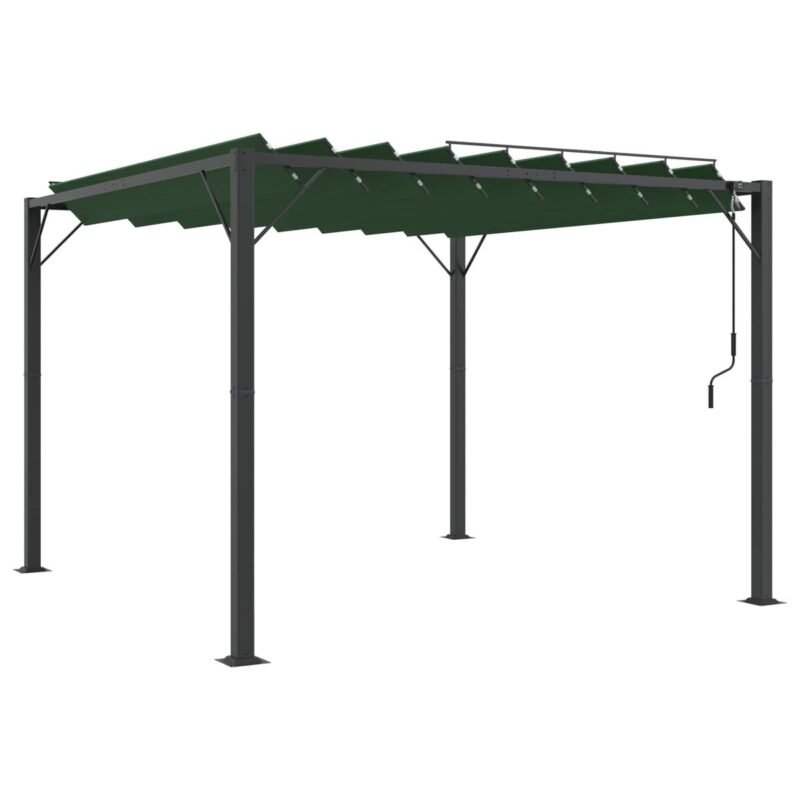 Pergola bioclimatique 3 x 3 m – Toit Louvé Vert Sauge, Aluminium