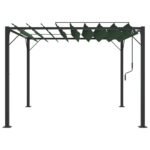 Pergola bioclimatique 3 x 3 m – Toit Louvé Vert Sauge, Aluminium – vue 4