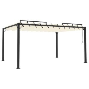 Pergola bioclimatique 3 x 4 m – Toit Persienne Crème, Aluminium