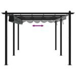 Pergola toit rétractable 3 x 6 m – Anthracite, Aluminium – vue 7