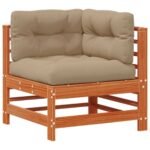 Salon de jardin bois massif – Pin Brun Ciré, 10 Pièces – vue 4