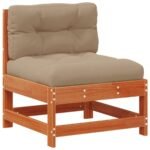 Salon de jardin modulable bois – Pin Massif Ciré, Coussins, 10 Pièces – vue 5